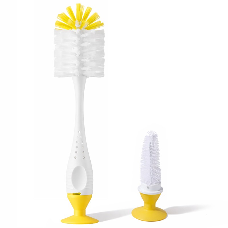 2-in-1 Nylon Flaschenbürsten Set für Babyflaschen & Trinkflaschen Gelb
