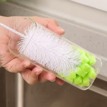 Extra lange Flaschenbürste mit Schwammkopf Grün
