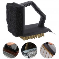 3-in-1 Grillbürste mit Schwamm und Metallschaber