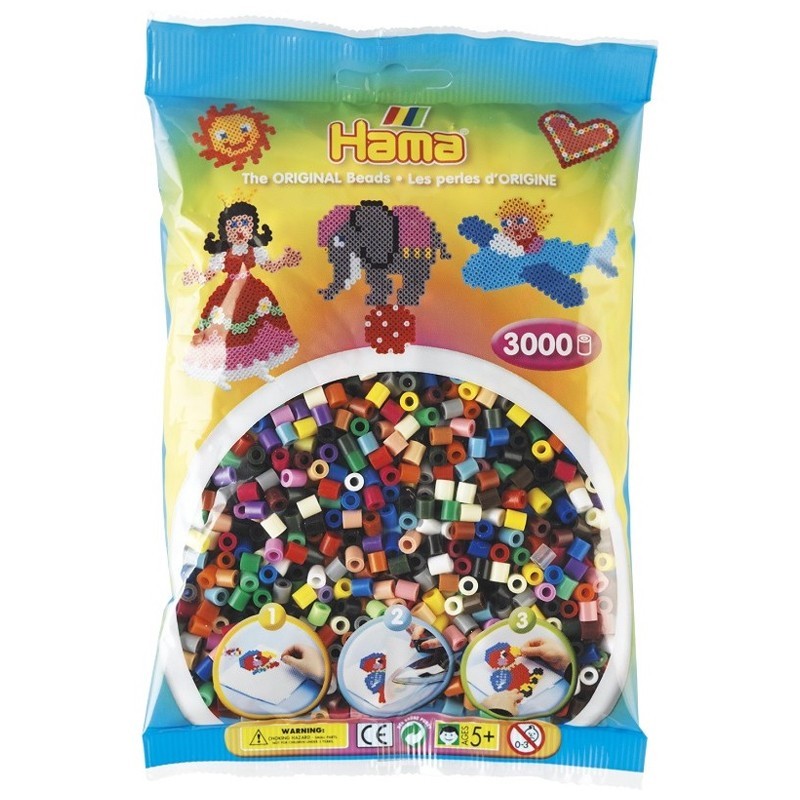 HAMA Bügelperlen Midi Vollton Mix 3000 Perlen