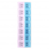 Pillendose 7 Tage – Medikamentenbox für eine Woche Tag & Nacht Blau Rosa