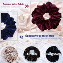 12 Stück Samt Scrunchies – Weiche Haargummis - assortiere Farben