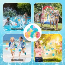 Magnetische Silikon Wasserbomben, wiederverwendbare Wasserbälle, 6 Stück Bunt gemischt