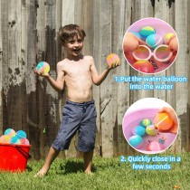 Magnetische Silikon Wasserbomben, wiederverwendbare Wasserbälle, 6 Stück Bunt gemischt