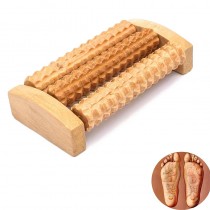 Holz Fussmassage Roller – Fussreflexzonen Massagegerät mit 3 Rollen