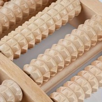 Holz Fussmassage Roller mit Triggerpunkten – Fussreflexzonen Massagegerät mit 5 Rollen