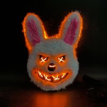 LED Horror Hasenmaske – Leuchtende Halloween Bunny Maske