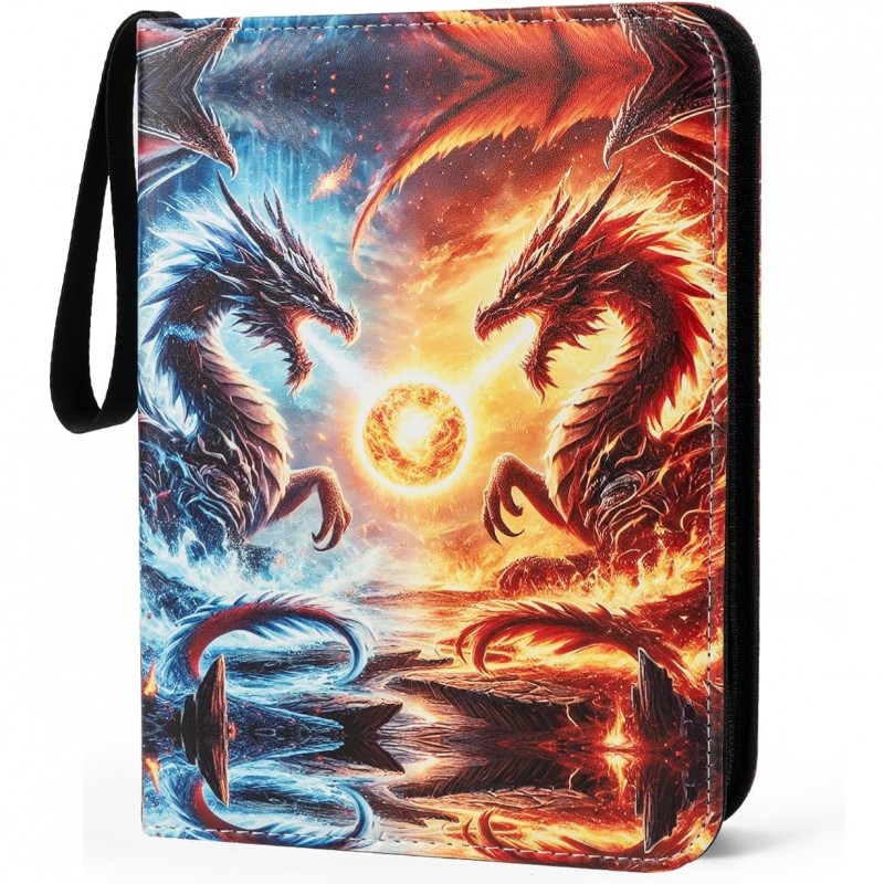 Pokemon Sammelalbum, Sammelordner, Aufbewahrungstasche für 400 Karten Fire vs Ice Dragons