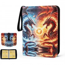 Pokemon Sammelalbum, Sammelordner, Aufbewahrungstasche für 400 Karten Fire vs Ice Dragons