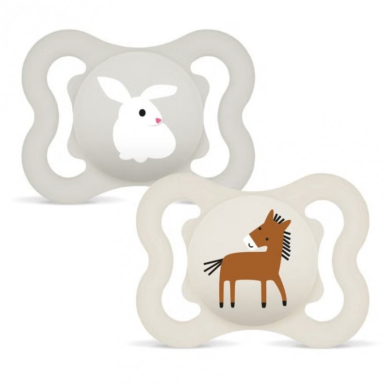 Mam Air Silikon Schnuller, 2 Stück, 0-6 Monate Hase & Pferd