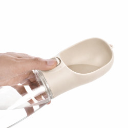 Hundetrinkflasche 550 ml – Wasserflasche für Hunde Beige
