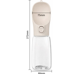 Hundetrinkflasche 550 ml – Wasserflasche für Hunde Beige