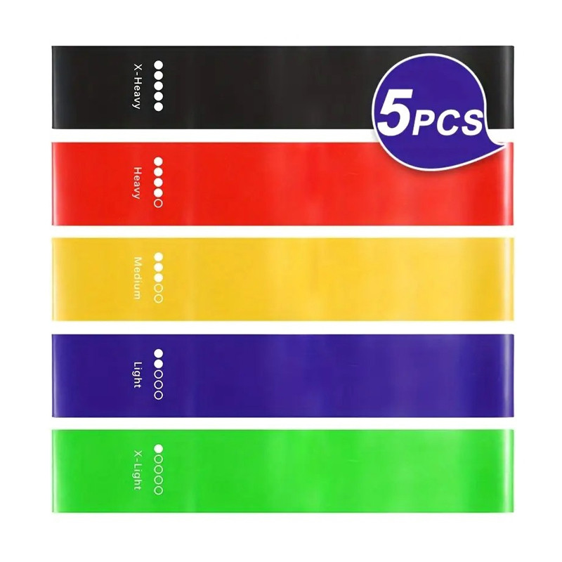 Fitnessband, Widerstandsbänder, Resistance Bands, Gymnastikband, 5 Stück Multicolor