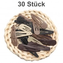 30 Stück Haarspangen Matt Braun, Schwarz