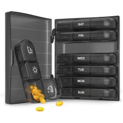 Pillendose 7 Tage – Wöchentliche Pillendose Schwarz