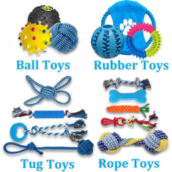 15-teiliges Hundespielzeug-Set - bunt gemischt
