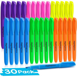 30 Stück Textmarker in 6 verschiedenen Farben