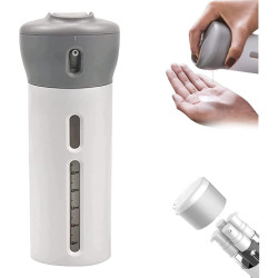 4-in-1 Reiseflaschen-Set – Nachfüllbarer Flüssigkeitsspender Grau