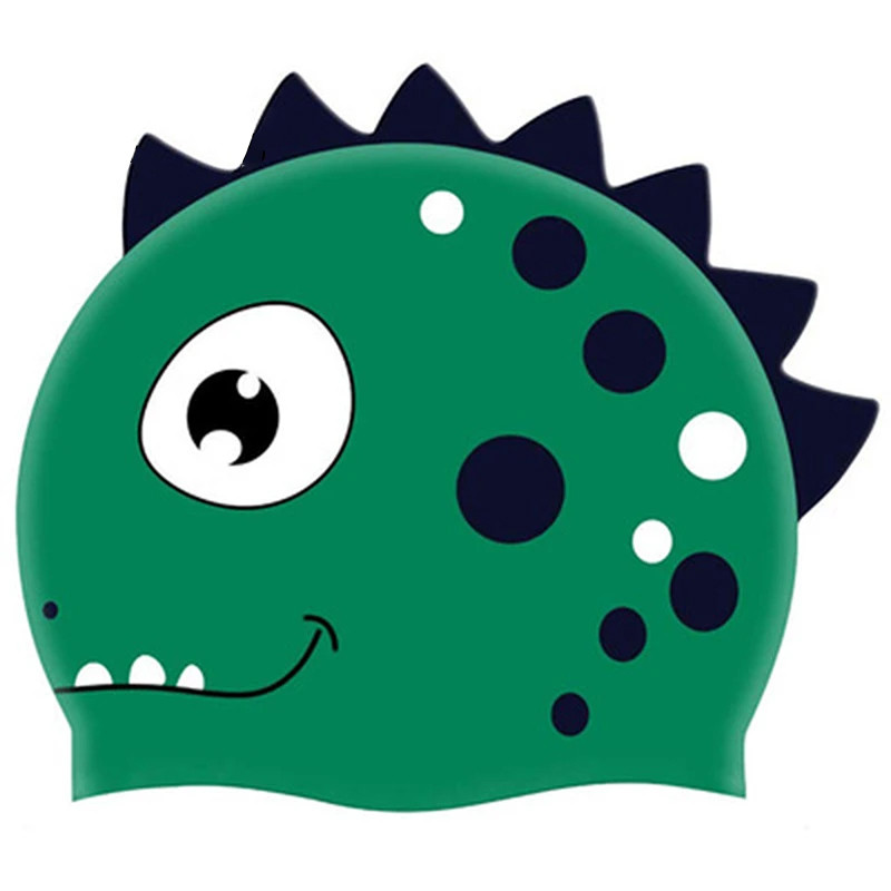 Silikon Kinder-Badekappe – Dino Splash Grün