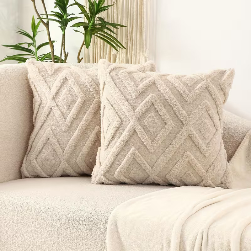 2 Stück Boho-Kissenbezüge 50x50 cm Beige
