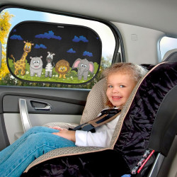 Auto Sonnenschutz Lustige Zootiere 2 Stück 51x31 cm | befox.ch