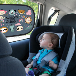 Auto Sonnenschutz für Kinder – 2 Stück – Ohne Saugnäpfe – elektrostatisch haftend Welcome to the Jungle