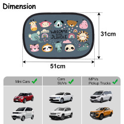 Auto Sonnenschutz für Kinder – 2 Stück – Ohne Saugnäpfe – elektrostatisch haftend Welcome to the Jungle