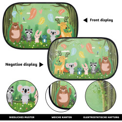 Auto Sonnenschutz Tierfreunde im Wald 2 Stück 51x31 cm | befox.ch