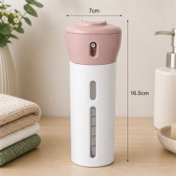 4-in-1 Reiseflaschen-Set – Nachfüllbarer Flüssigkeitsspender Rosa