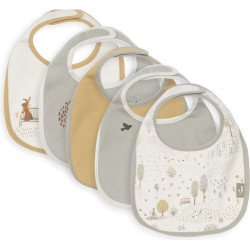 Jollein Lätzchen Jersey Wasserdicht - 5 Stück Tiny Park