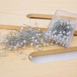 Stecknadeln mit Kopf 100 Stück Weiss 4 cm | befox.ch