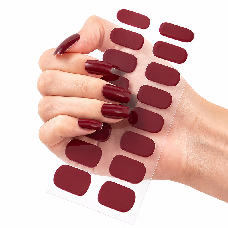 Aufkleber für Fingernägel, Nagellack Sticker Weinrot