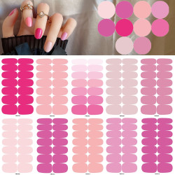 140 Aufkleber für Fingernägel, Nagellack Sticker Rosa
