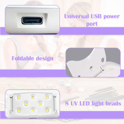 Mini UV LED Nagellampe 12W USB faltbar | befox.ch