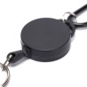 Ausziehbarer Schlüsselanhänger Schwarz mit Karabiner 65 cm | befox.ch