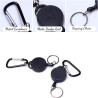 Ausziehbarer Schlüsselanhänger Schwarz mit Karabiner 65 cm | befox.ch
