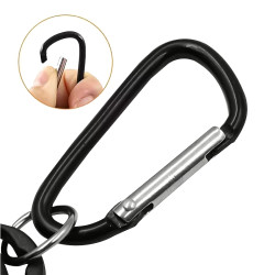 Ausziehbarer Schlüsselanhänger Schwarz mit Karabiner 65 cm | befox.ch