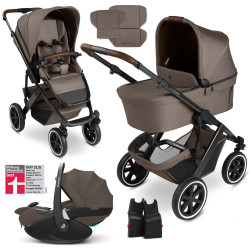 ABC Design 3in1 Kinderwagen-Set Salsa 5 Air inkl. Babyschale Maxi Cosi Pebble 360 Pro 2 - Nature