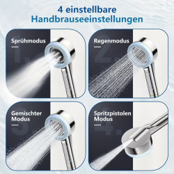 Hochdruck Duschkopf mit Filter & Schlauch 150 cm | befox.ch