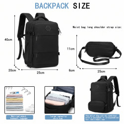 SmartMove Business Reiserucksack Handgepäck – Rucksack 15,3 Zoll Laptop Schwarz