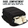 Reiserucksack Handgepäck 40x25x20 cm Schwarz | befox.ch