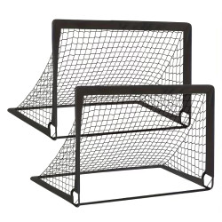 2 Stück Fussballtore 120x90 cm schwarz