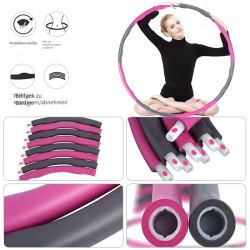 Hula Hoop Reifen Ø95 cm – abnehmbaren Segmente Pink Grau