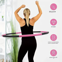 Hula Hoop Reifen Ø95 cm – abnehmbaren Segmente Pink Grau