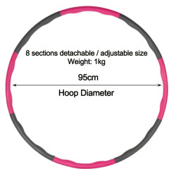 Hula Hoop Reifen 95 cm Pink Grau 1 kg | befox.ch