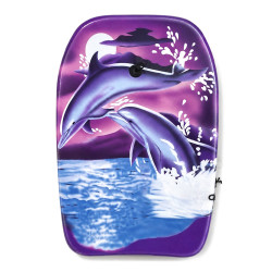 Splash & Fun Bodyboard Delphin – Schwimmbrett für Kinder mit Halteleine