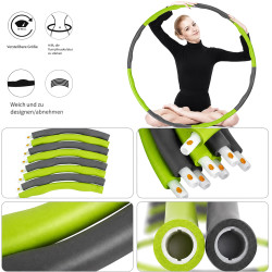 Hula Hoop Reifen Ø95 cm – abnehmbaren Segmente Grün / Grau