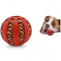 Interaktives Hundespielzeug Gummikauball mit Futterspender Rot