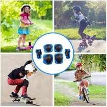 Protektoren Schutzausrüstungsset, Handgelenkschutz Knie- und Ellenbogenschützern 3-8 Jahren Blau