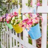 Bunte Blumentöpfe zum Aufhängen für Balkon-Geländer, 10 Stück
